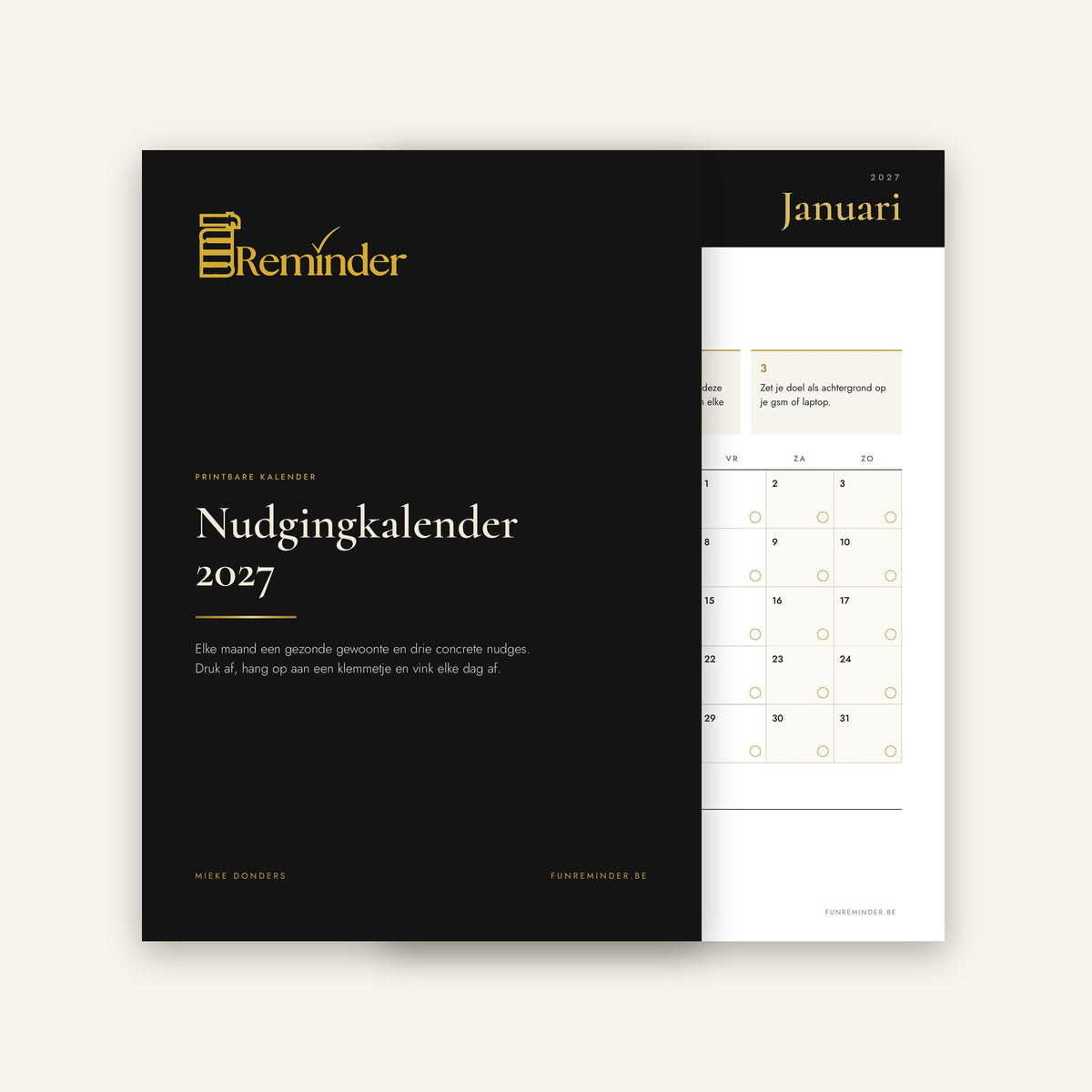 Nudging Calendar 2027, digital download by Fun Reminder